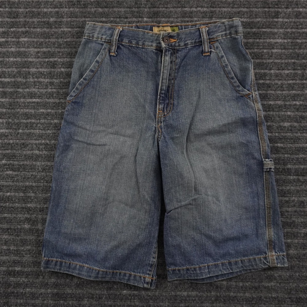 Old Navy Painter Denim Shorts Boys 16 Blue Loose Fit Carpenter Utility Pocket